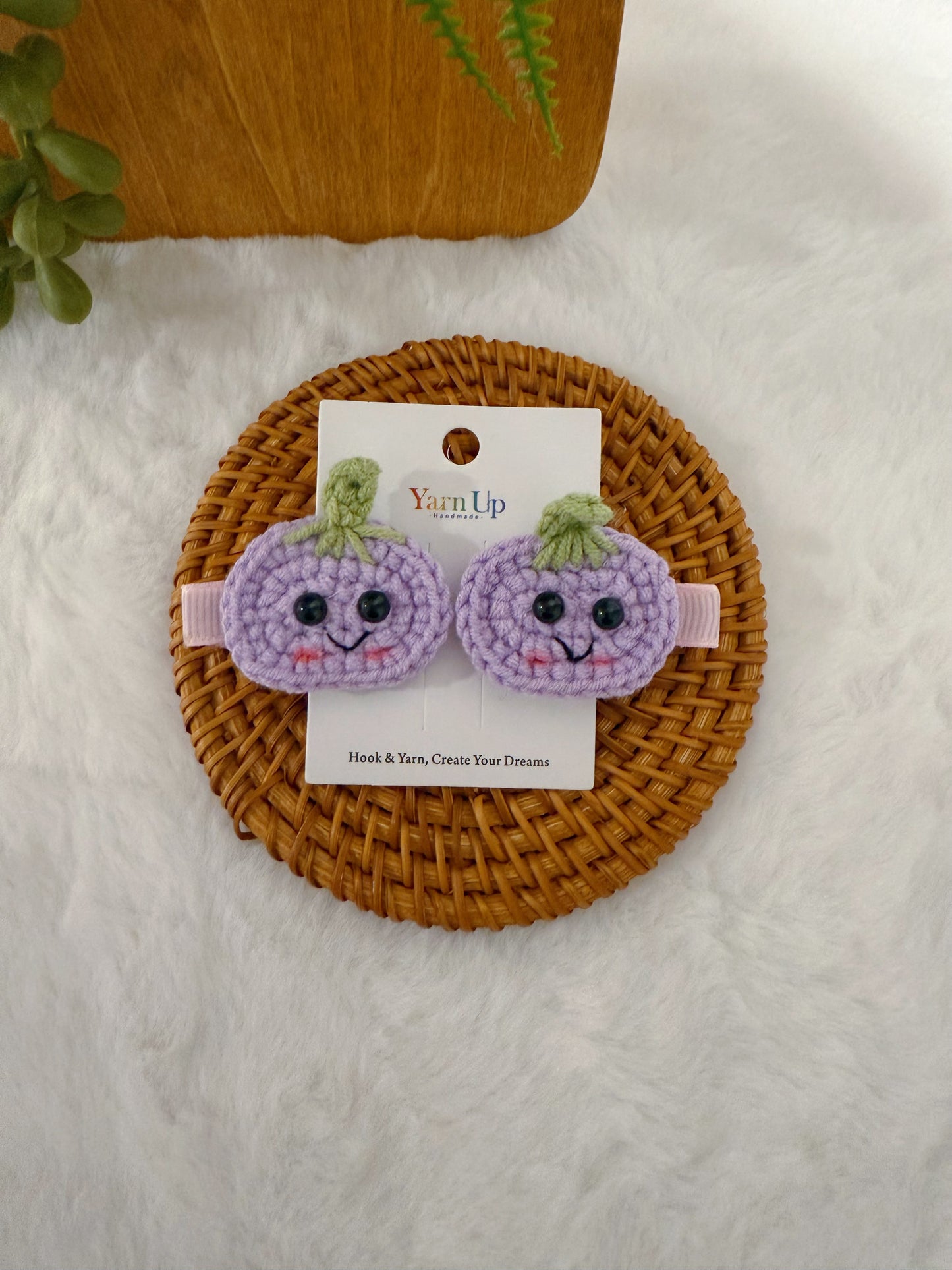 Eggplant Baby Hair Clips