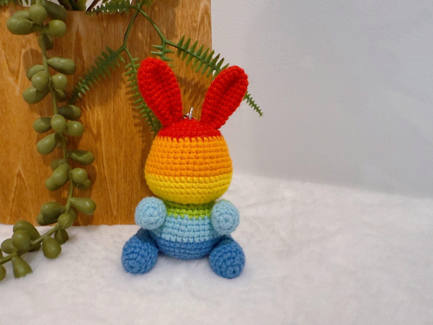 Rainbow Bunny Key Charm