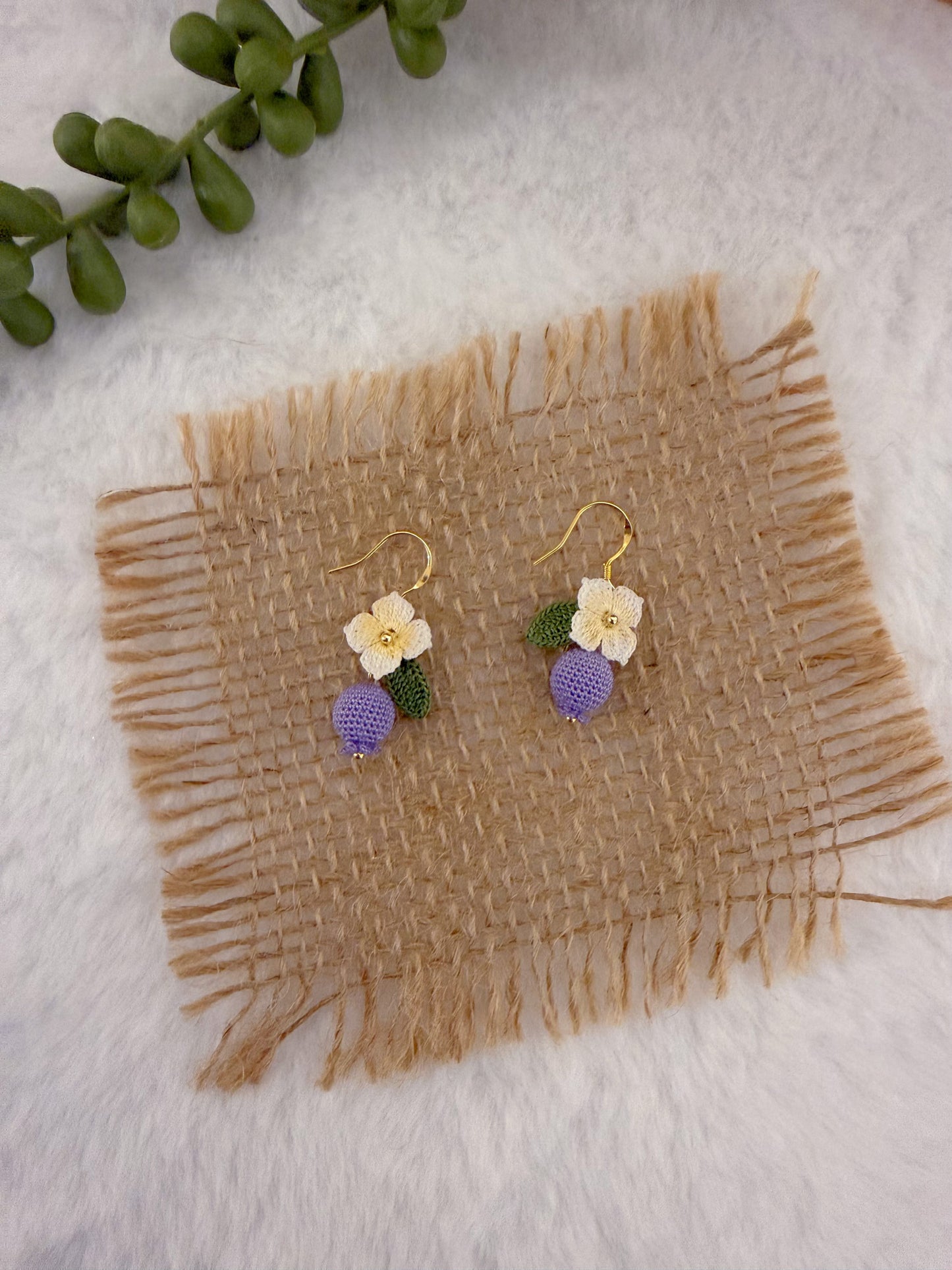 Blueberry & Flower Earrings