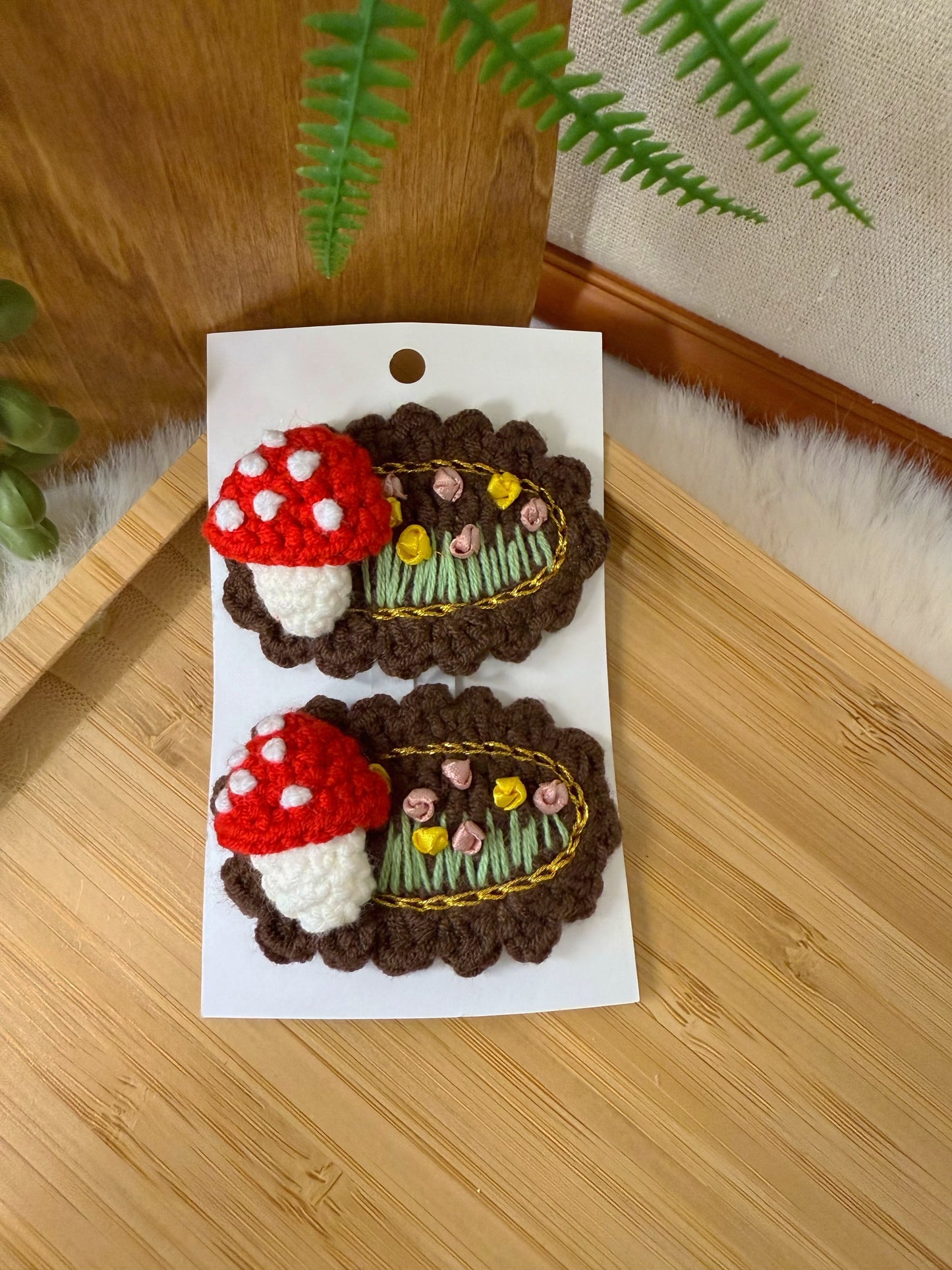 Mushroom Meadow Hair Clip