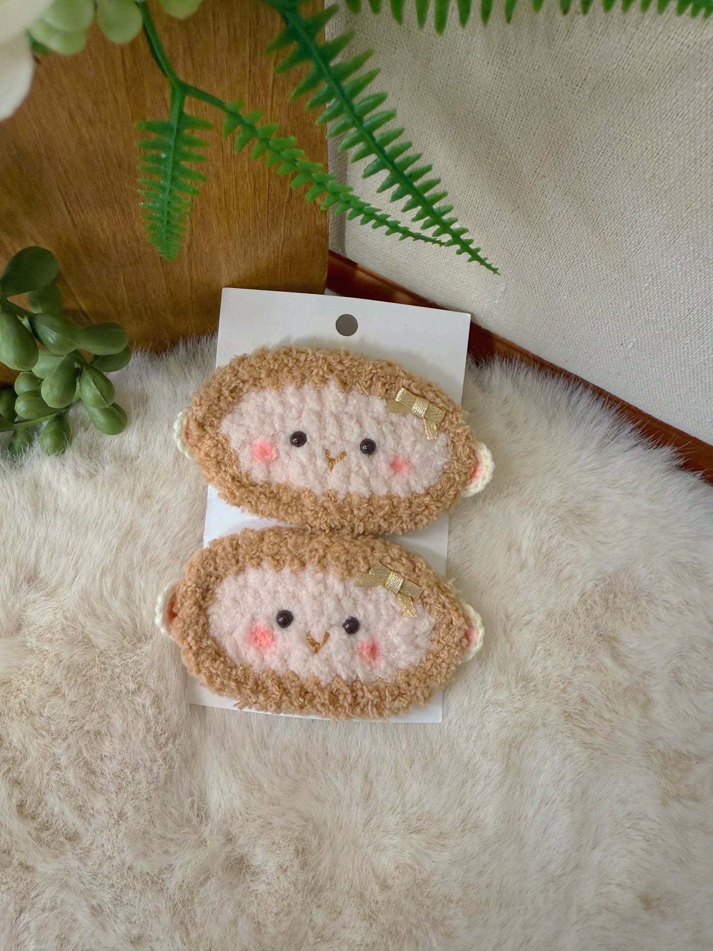 Fluffy Monkey Hair Clip
