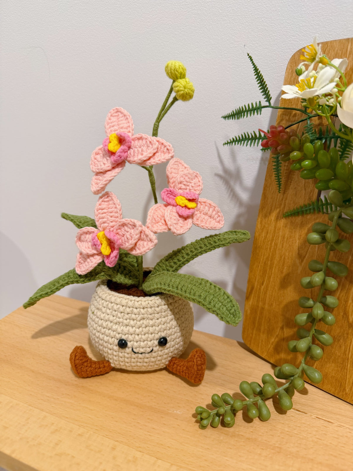 Orchid in Smiley Pot