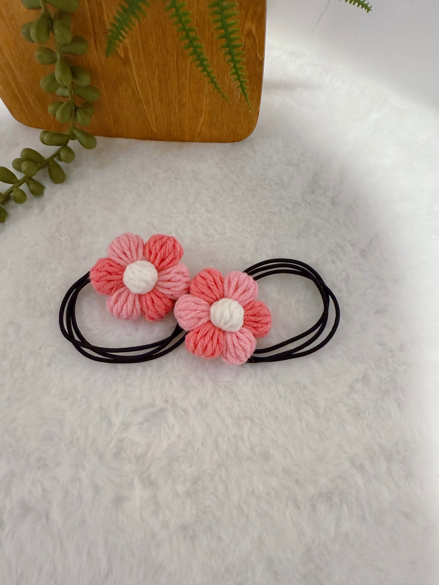 Puff Flower Hair Tie