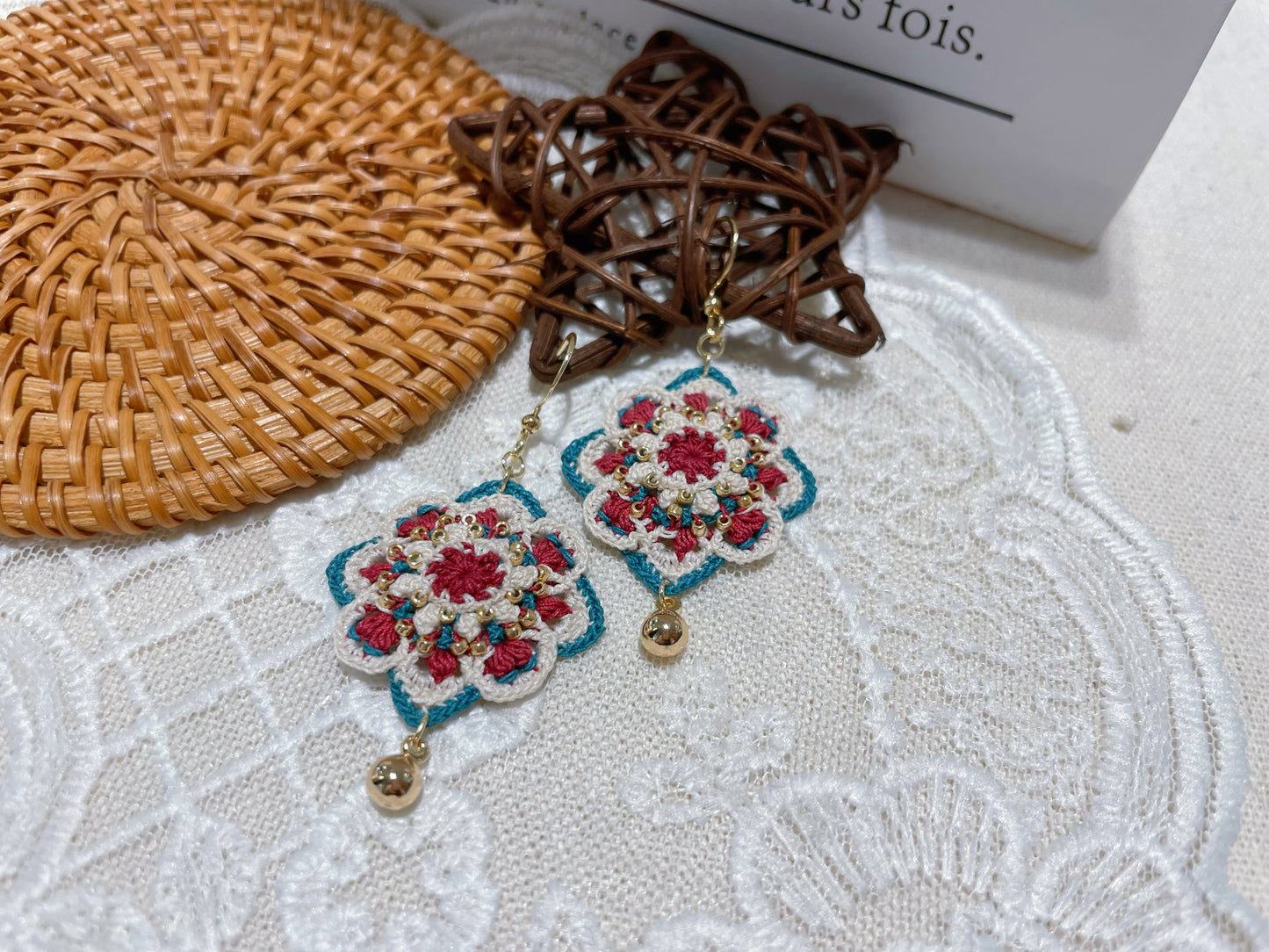 Micro Crochet Mandala Earrings