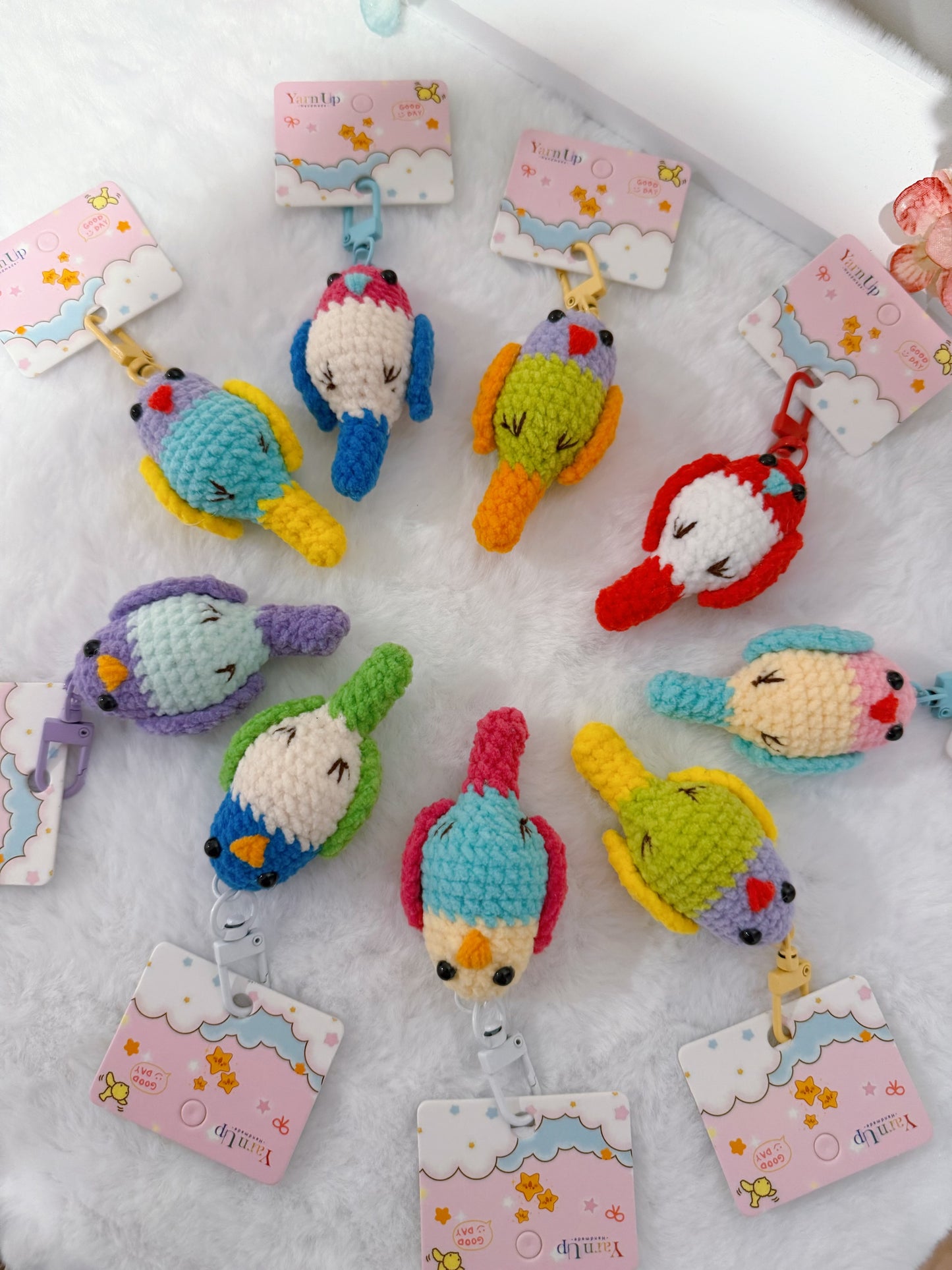 Random Color Bird Key Charm
