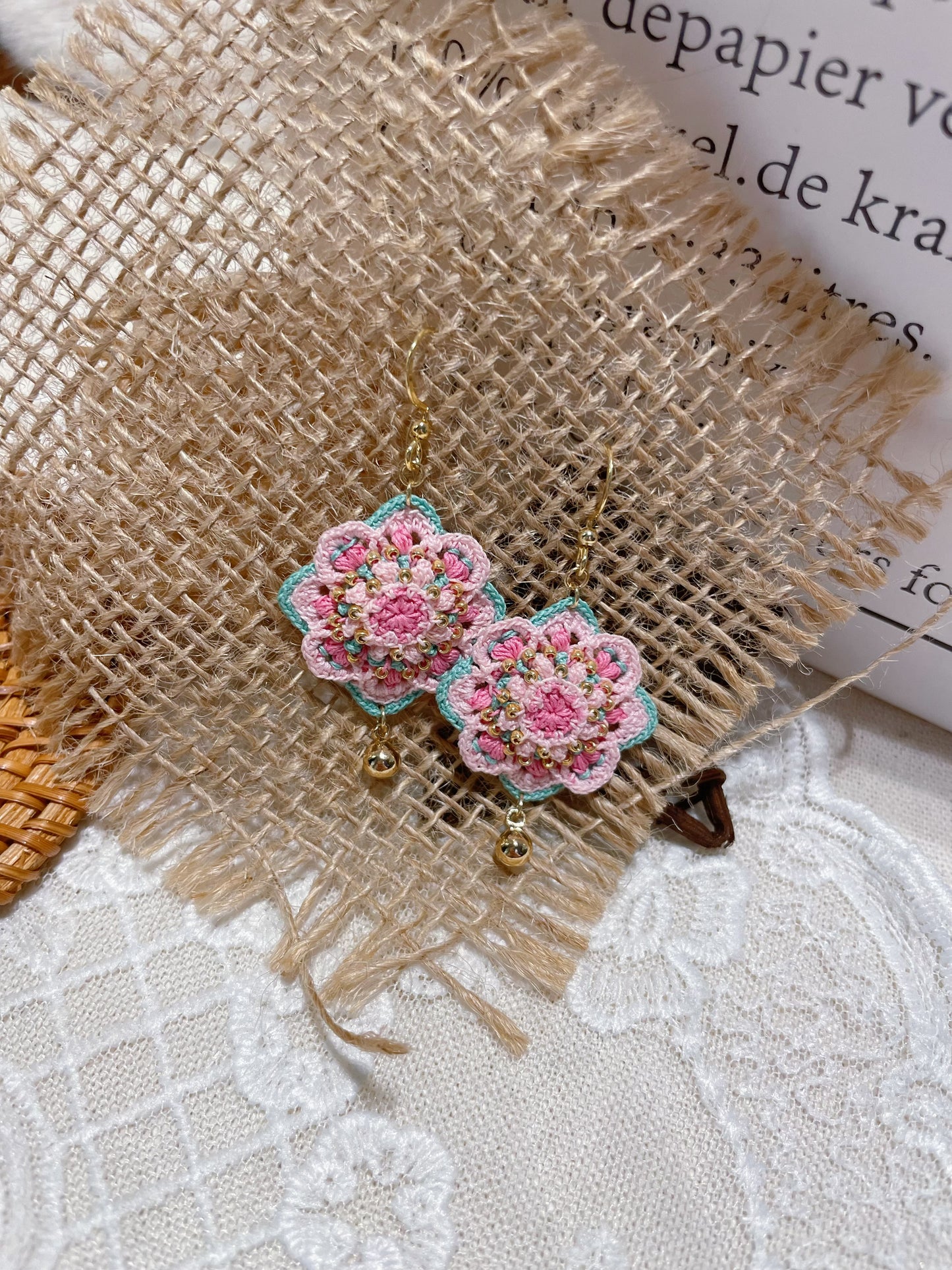 Micro Crochet Mandala Earrings