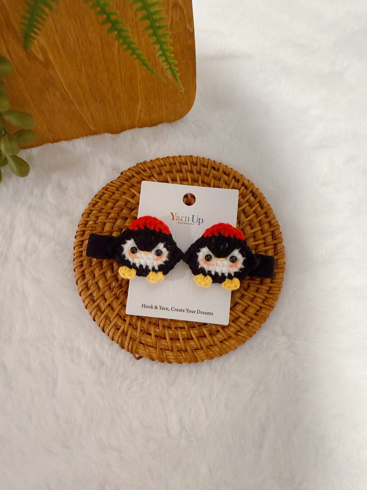 Black Penguin Baby Hair Clips
