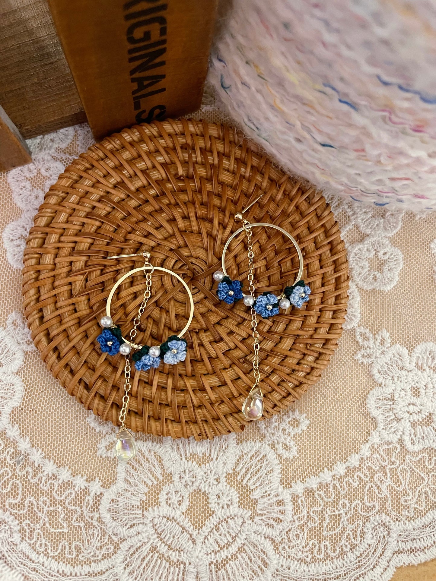 Micro Crochet Baby's Breath Stud Earrings