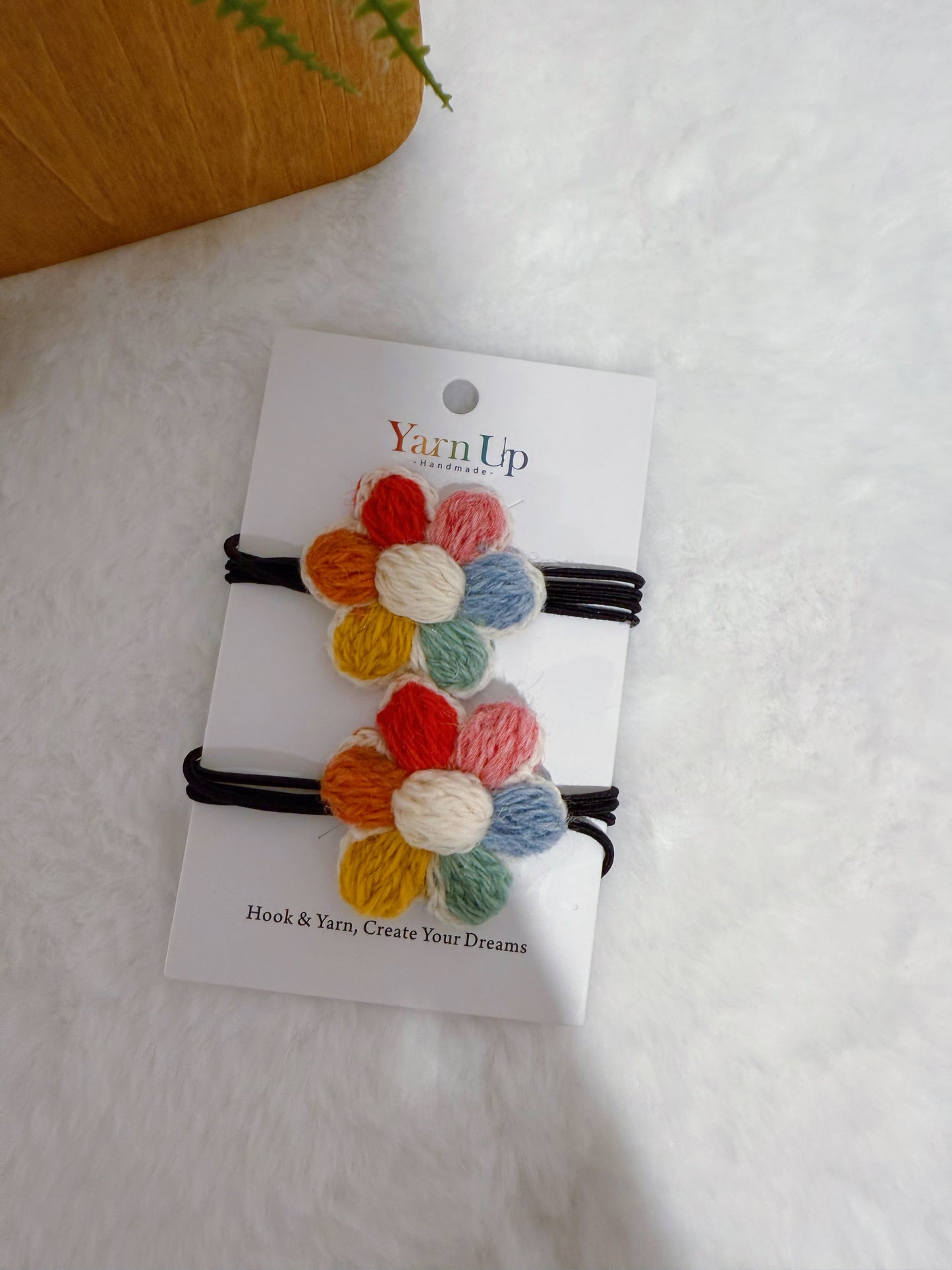 Oil-Painted Flower Hair Tie
