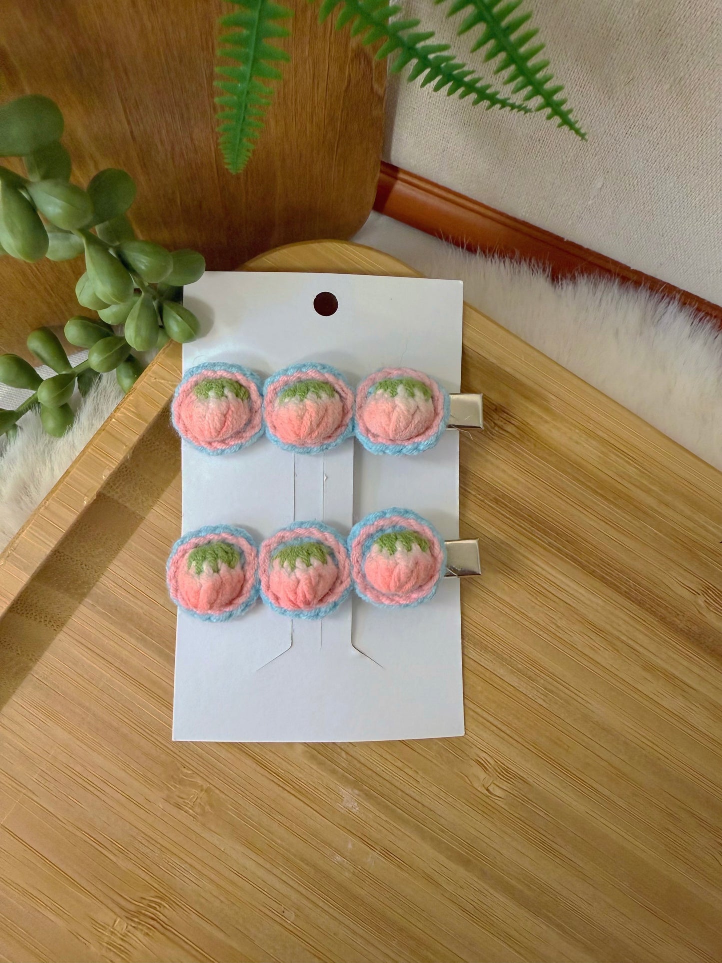 Triple Berry Charm Hair Clip