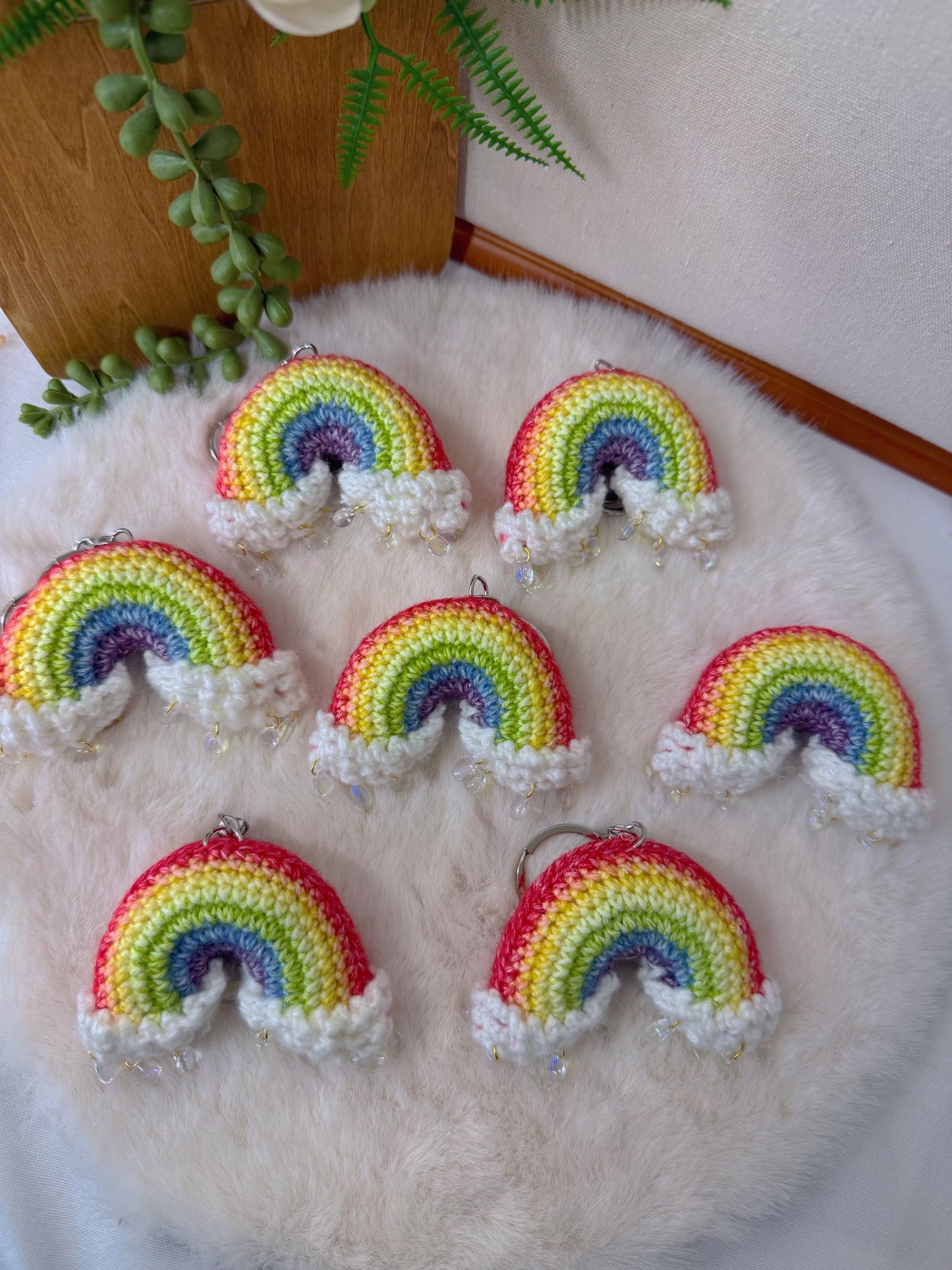 Rainbow & Drops Key Charm