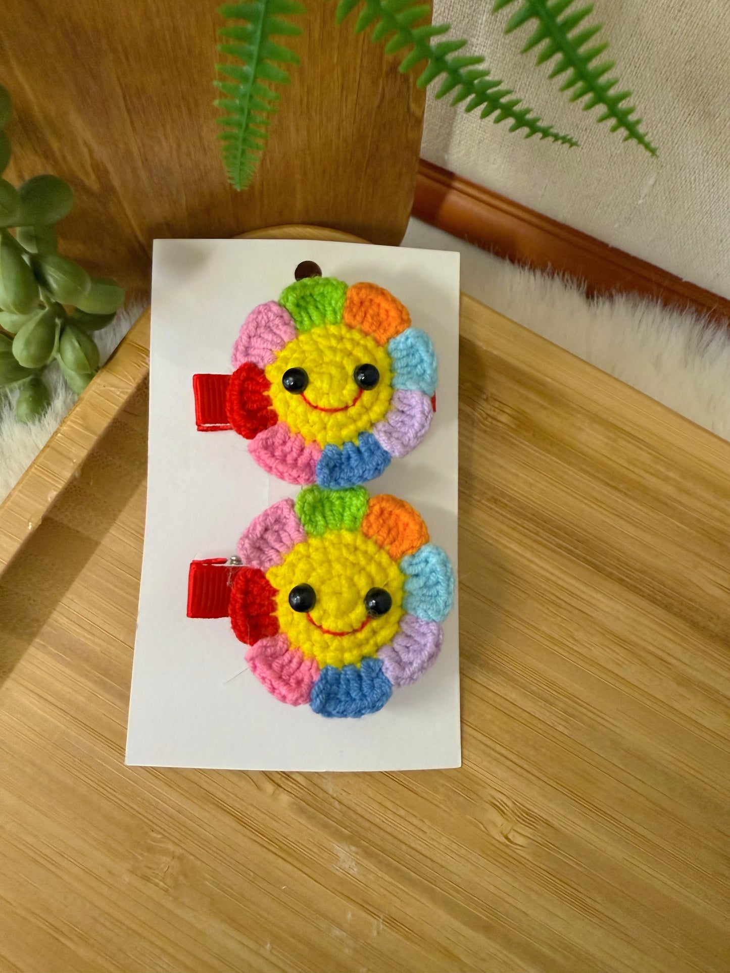 Rainbow Smiley Hair Clip