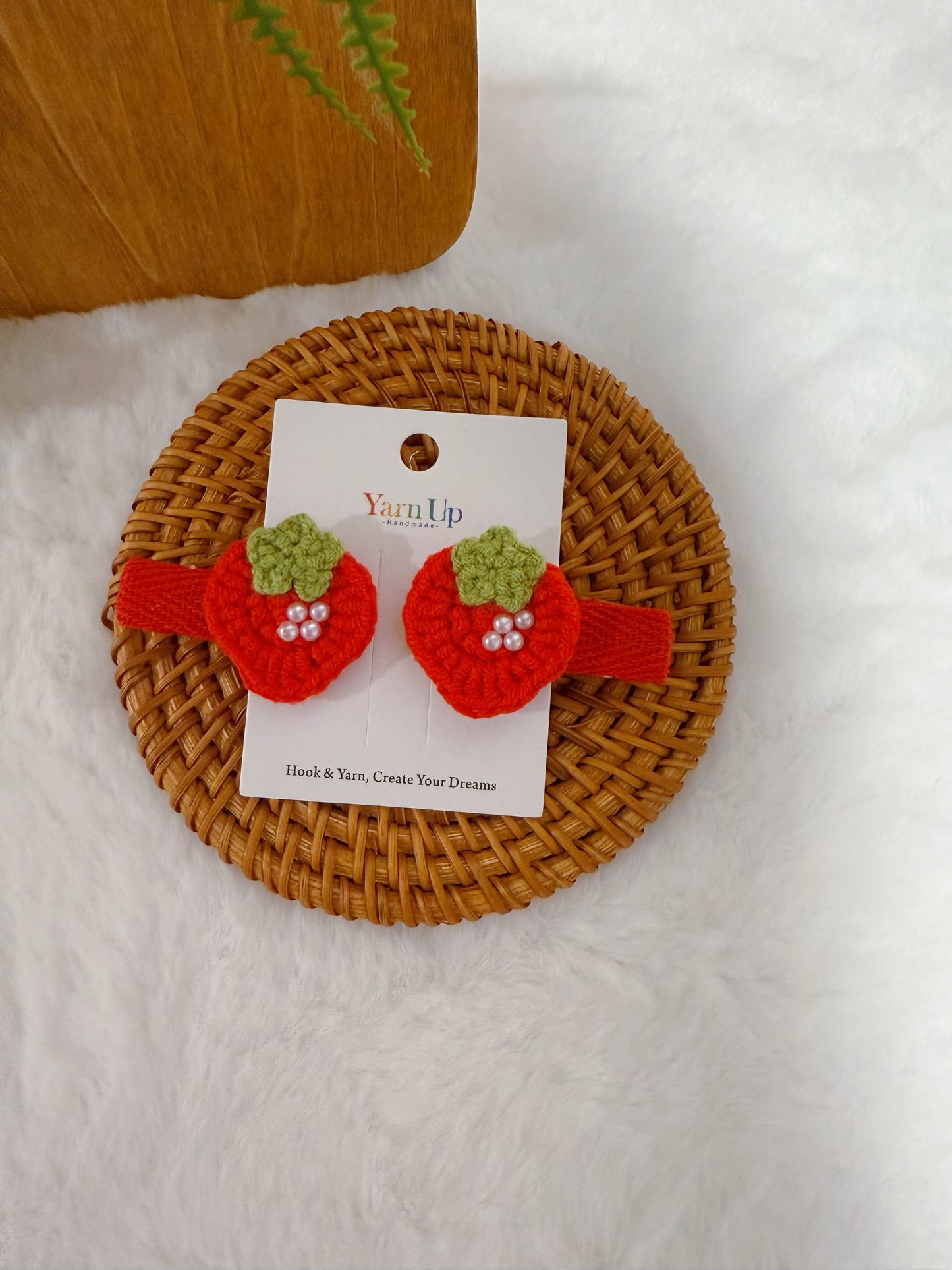 Strawberry with Drops Baby Hair Clips