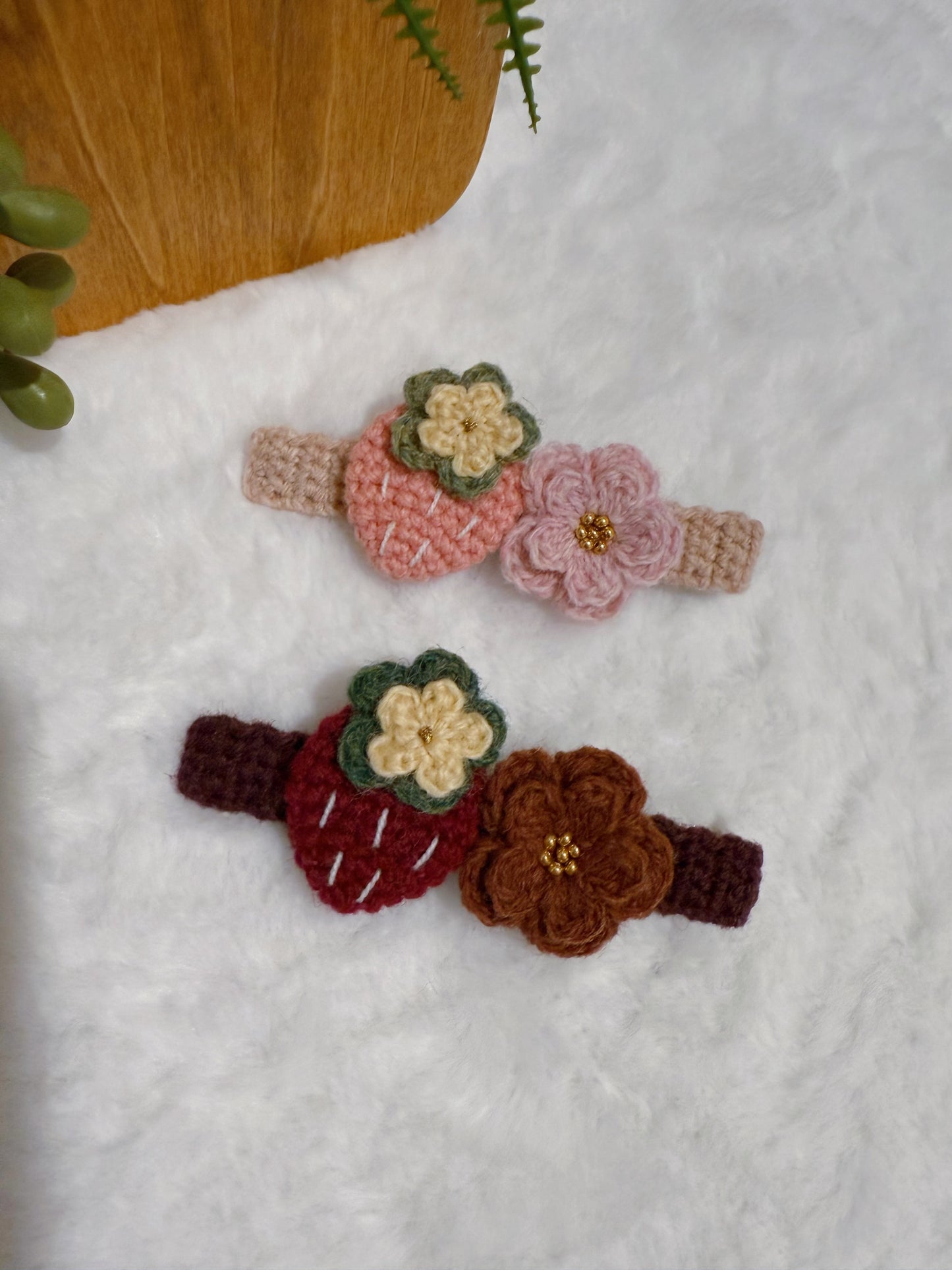 Strawberry & Flower Hair Clip
