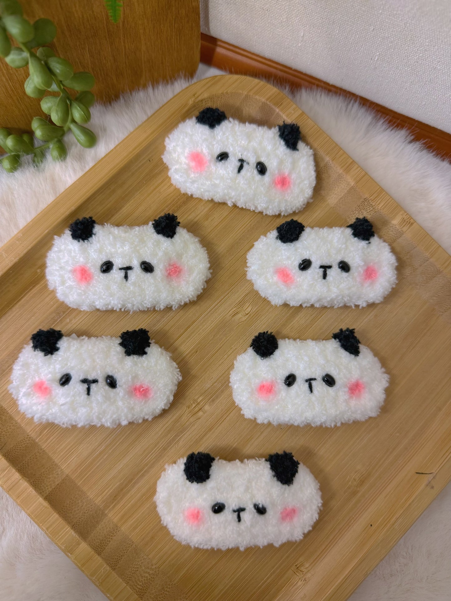 Fluffy Panda Hair Clip