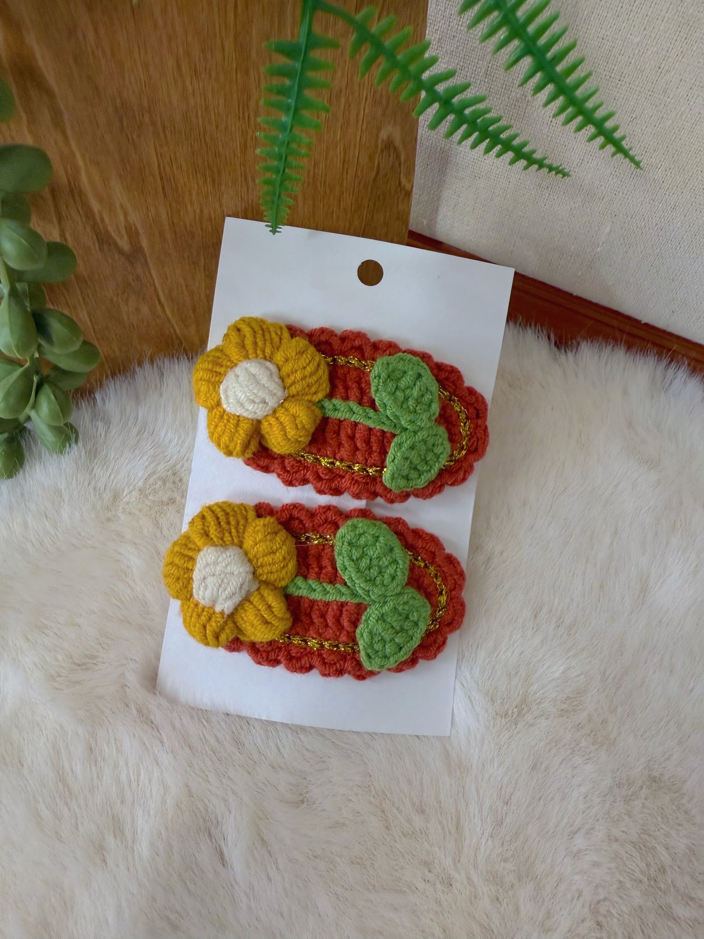 Pumpkin Patch Puff Flower Hair Clip