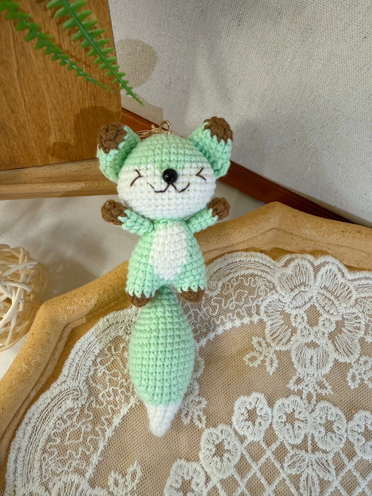 Big-Tail Fox Key Charm