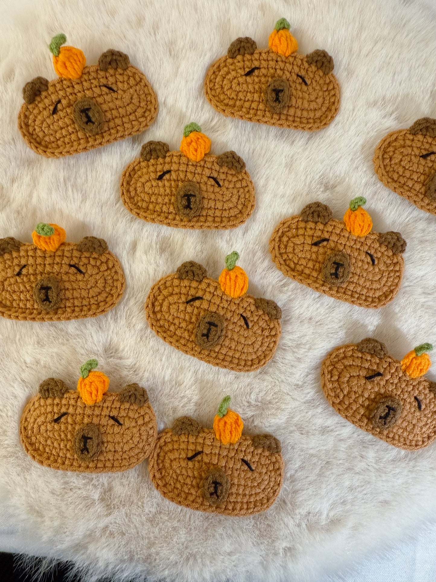 Orange-On-Head Capybara Hair Clip