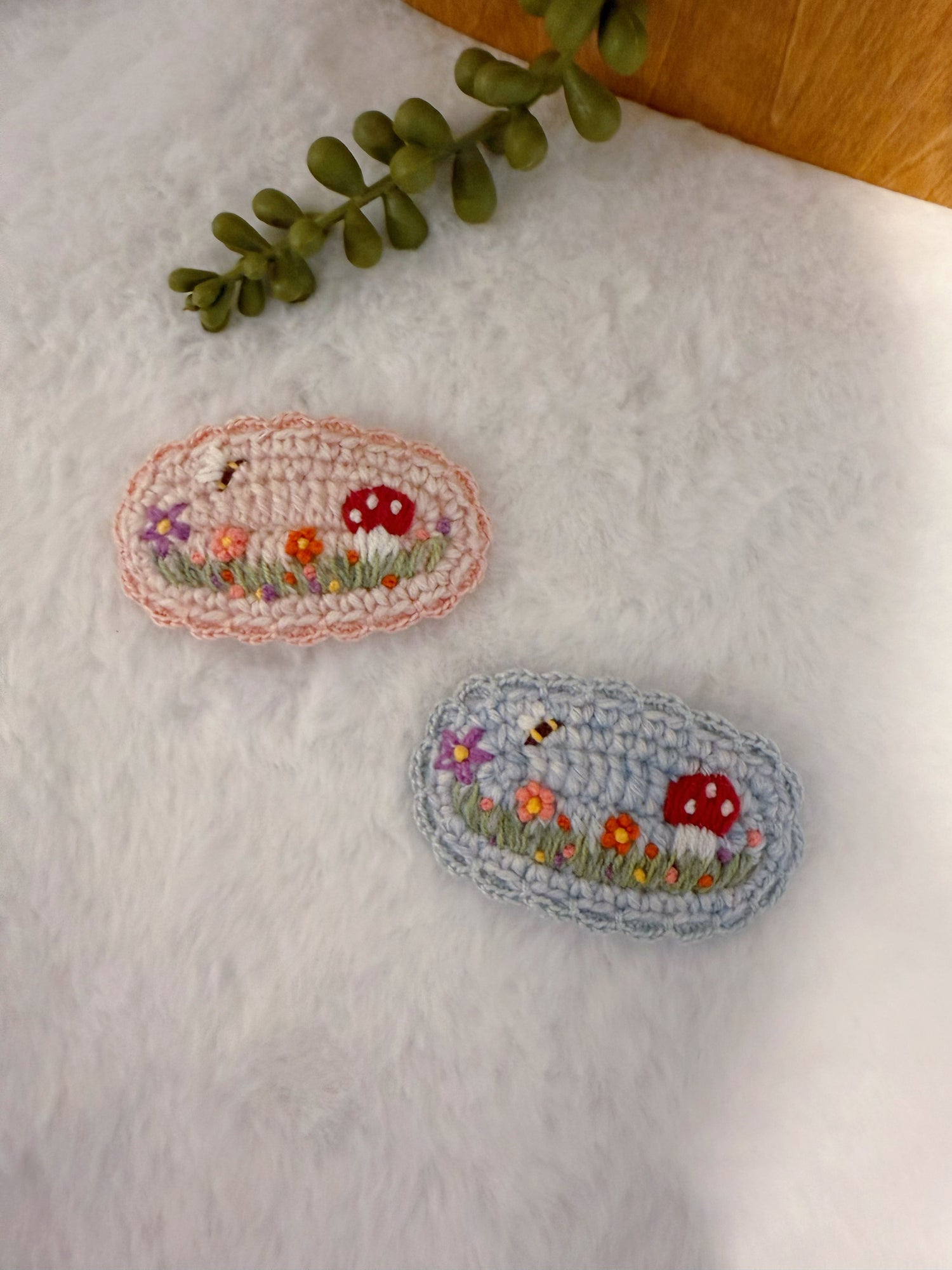 Embroidered Hair Clips