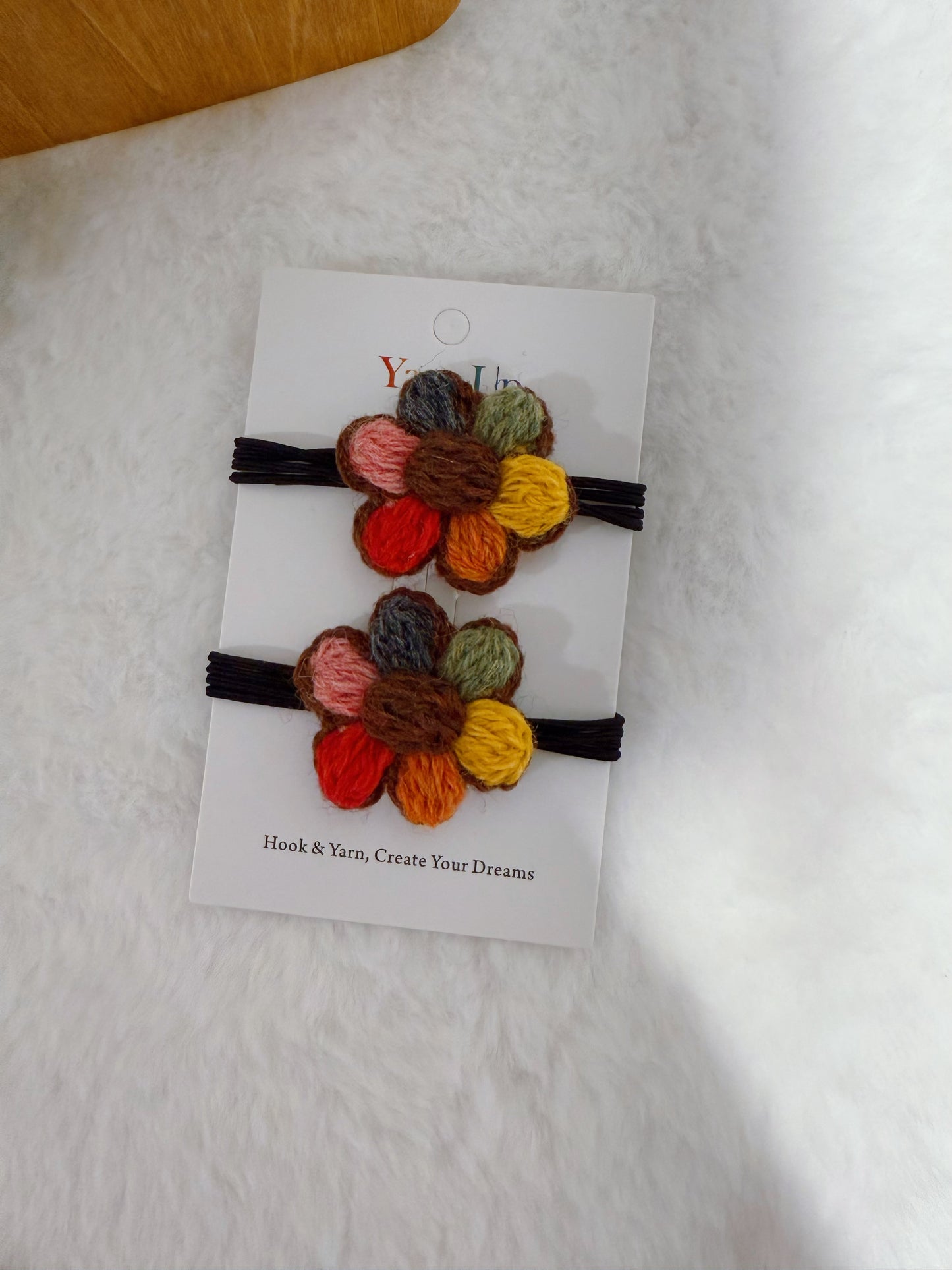 Oil-Painted Flower Hair Tie