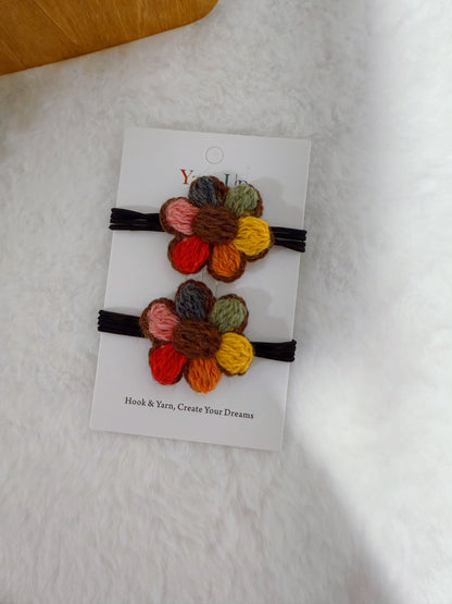 Oil-Painted Flower Hair Tie