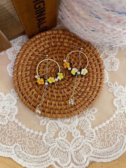 Micro Crochet Baby's Breath Stud Earrings