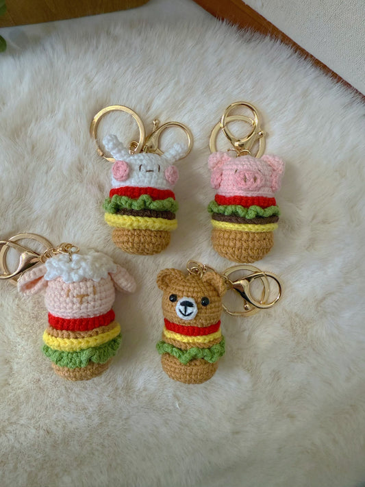Burger Animal Key Charm