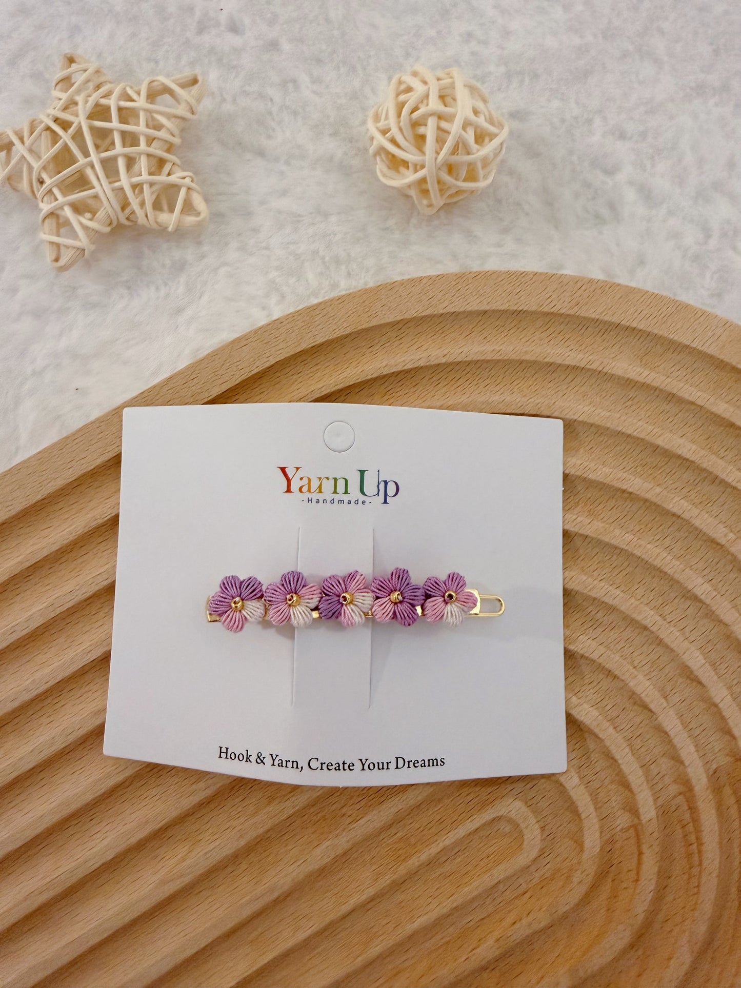 Puff Flowers Hair Clip