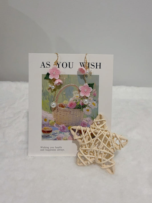 Cherry Blossom & Bud Mismatch Earrings