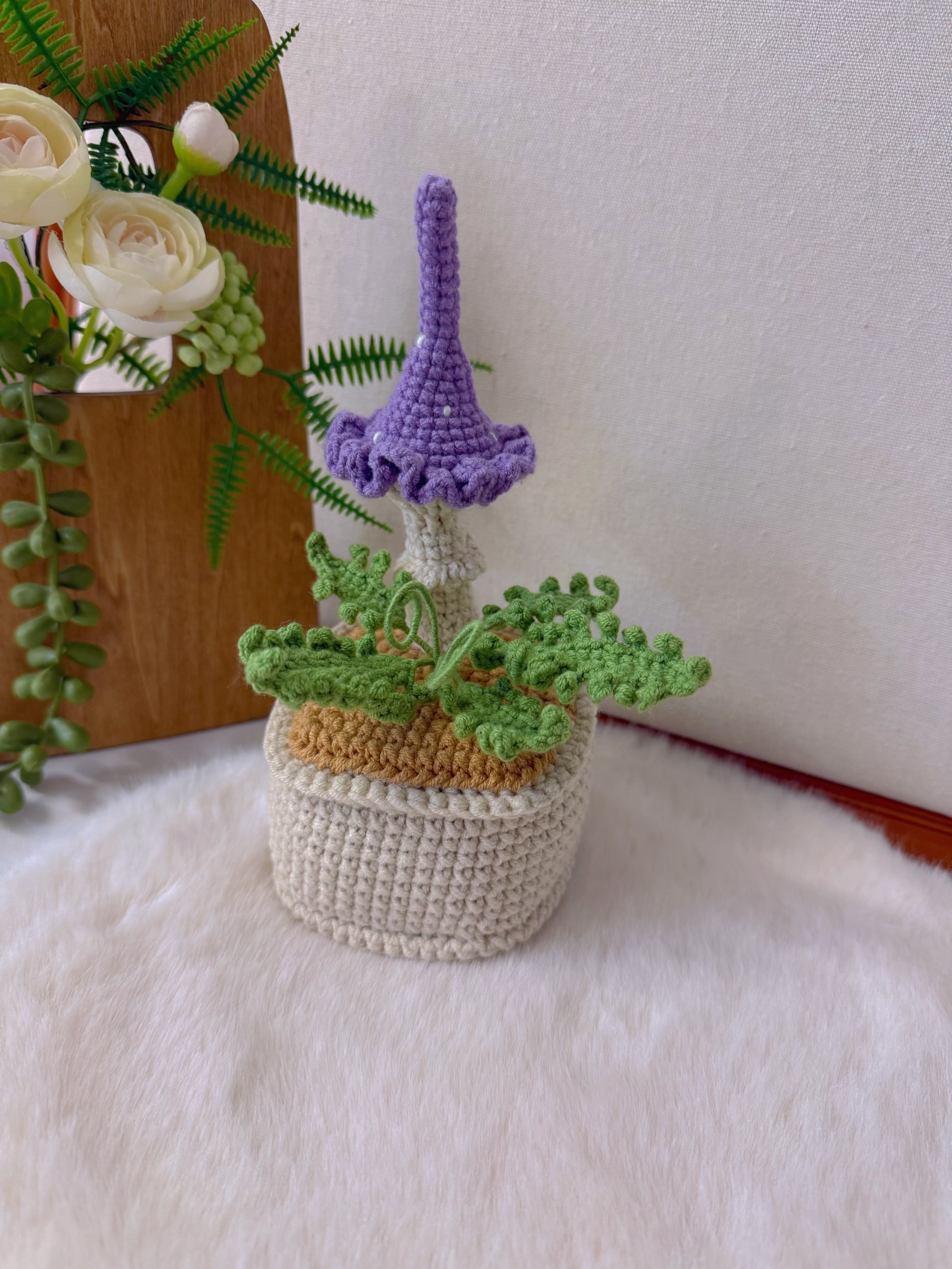 Mushroom & Fern Pot Decoration