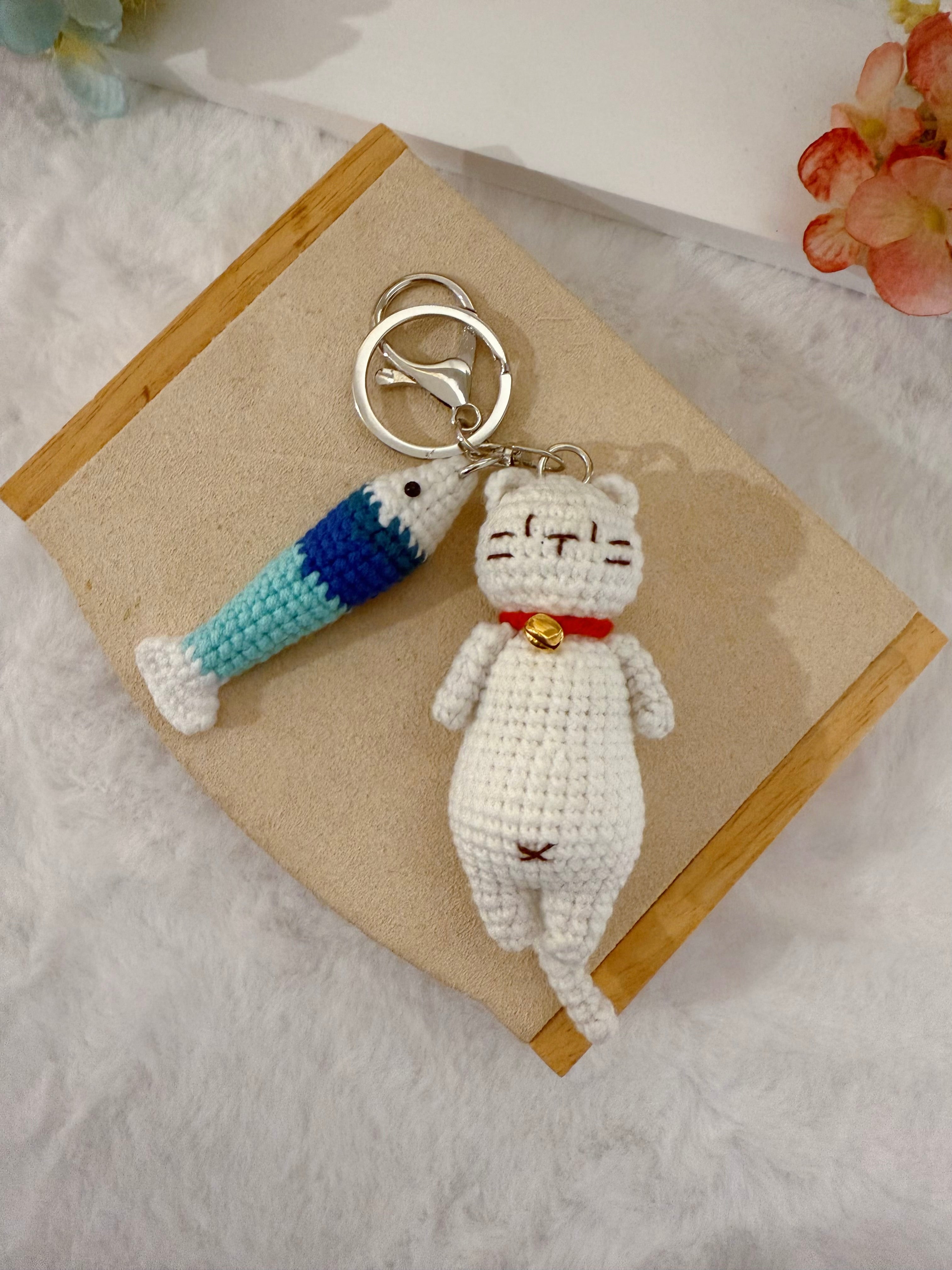 Cat & Fish Key Charm