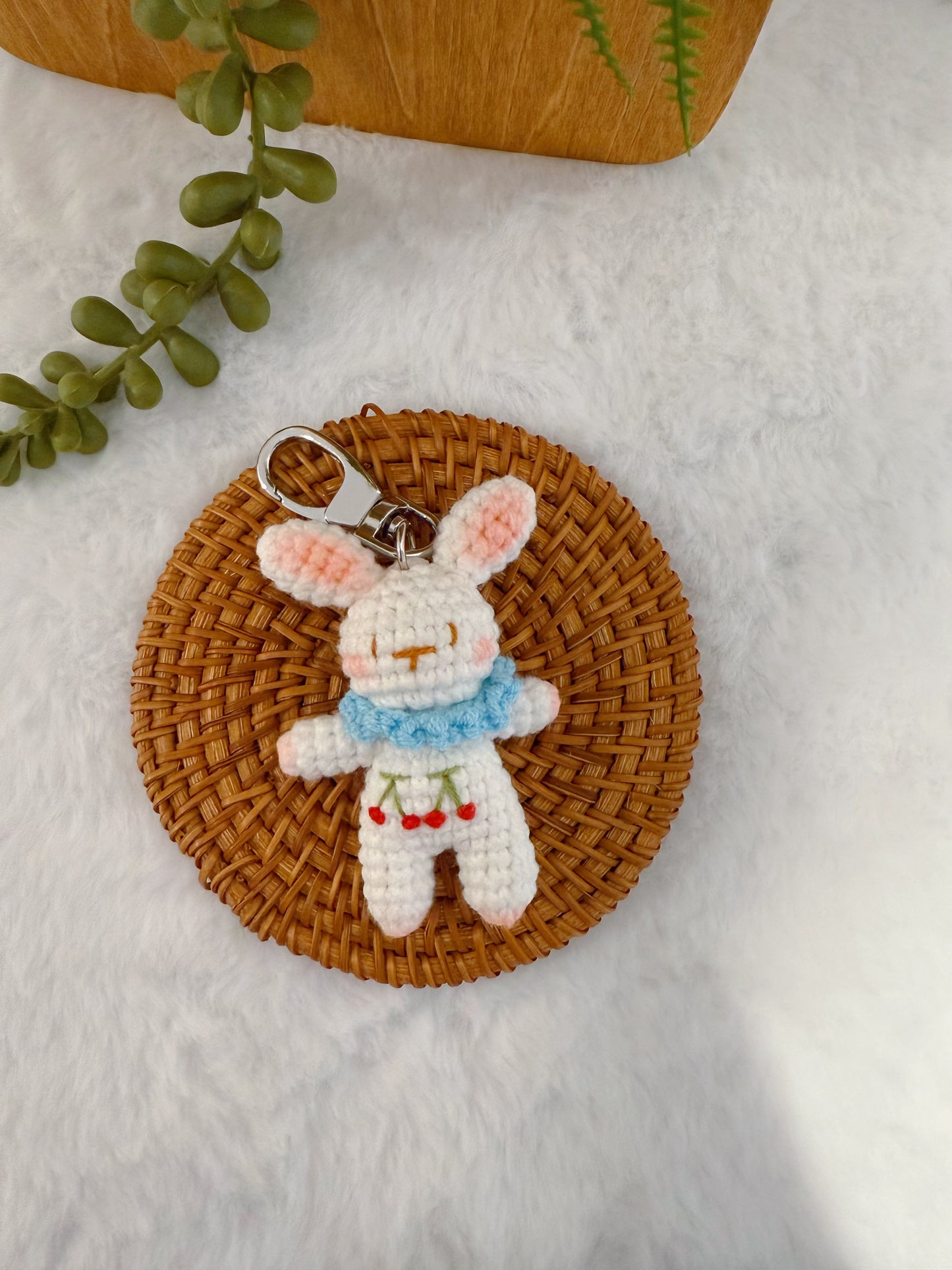 Cherry Dress Bunny Key Charm