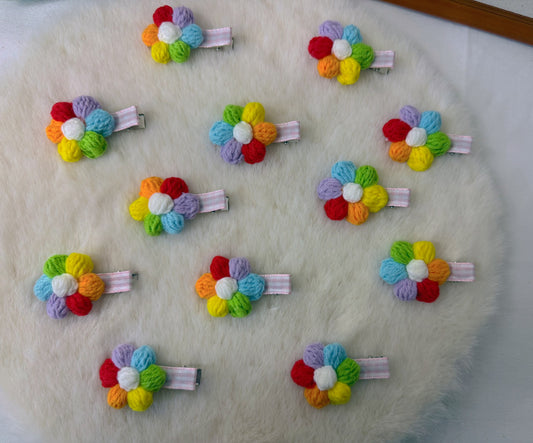 Rainbow Flower Hair Clip