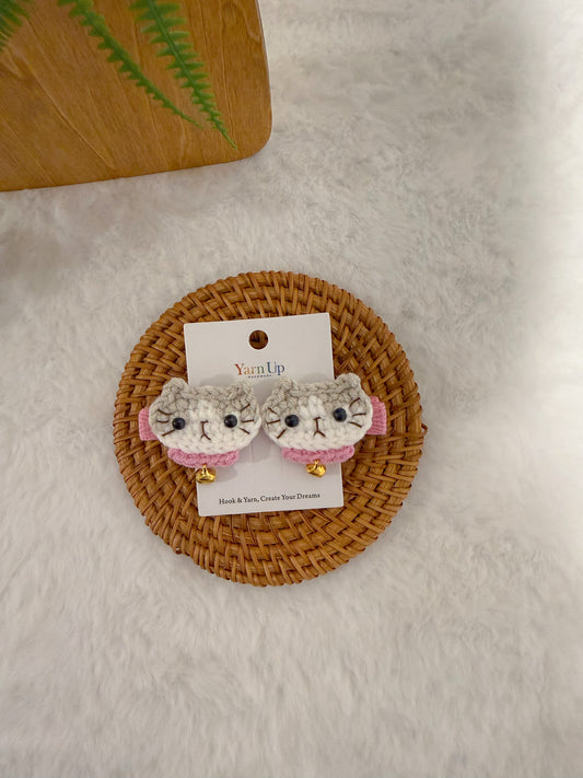 Patch-Faced Cat Baby Hair Clips