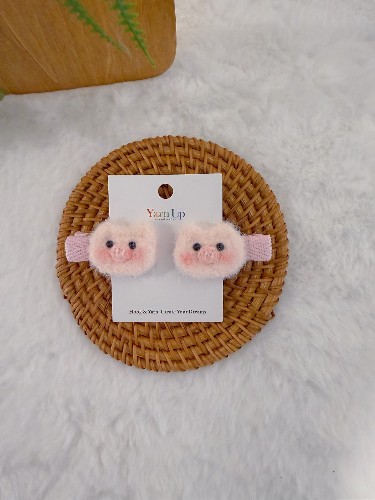 Fluffy Piggy Baby Hair Clips