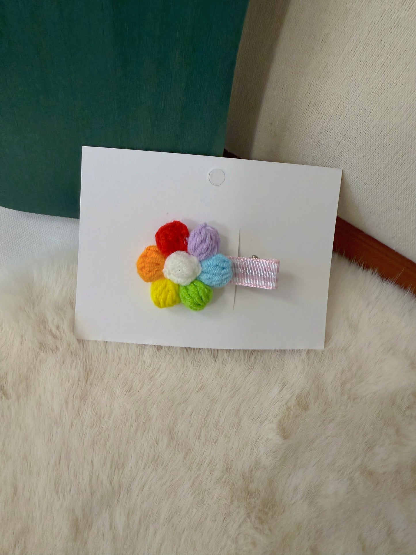 Rainbow Flower Hair Clip