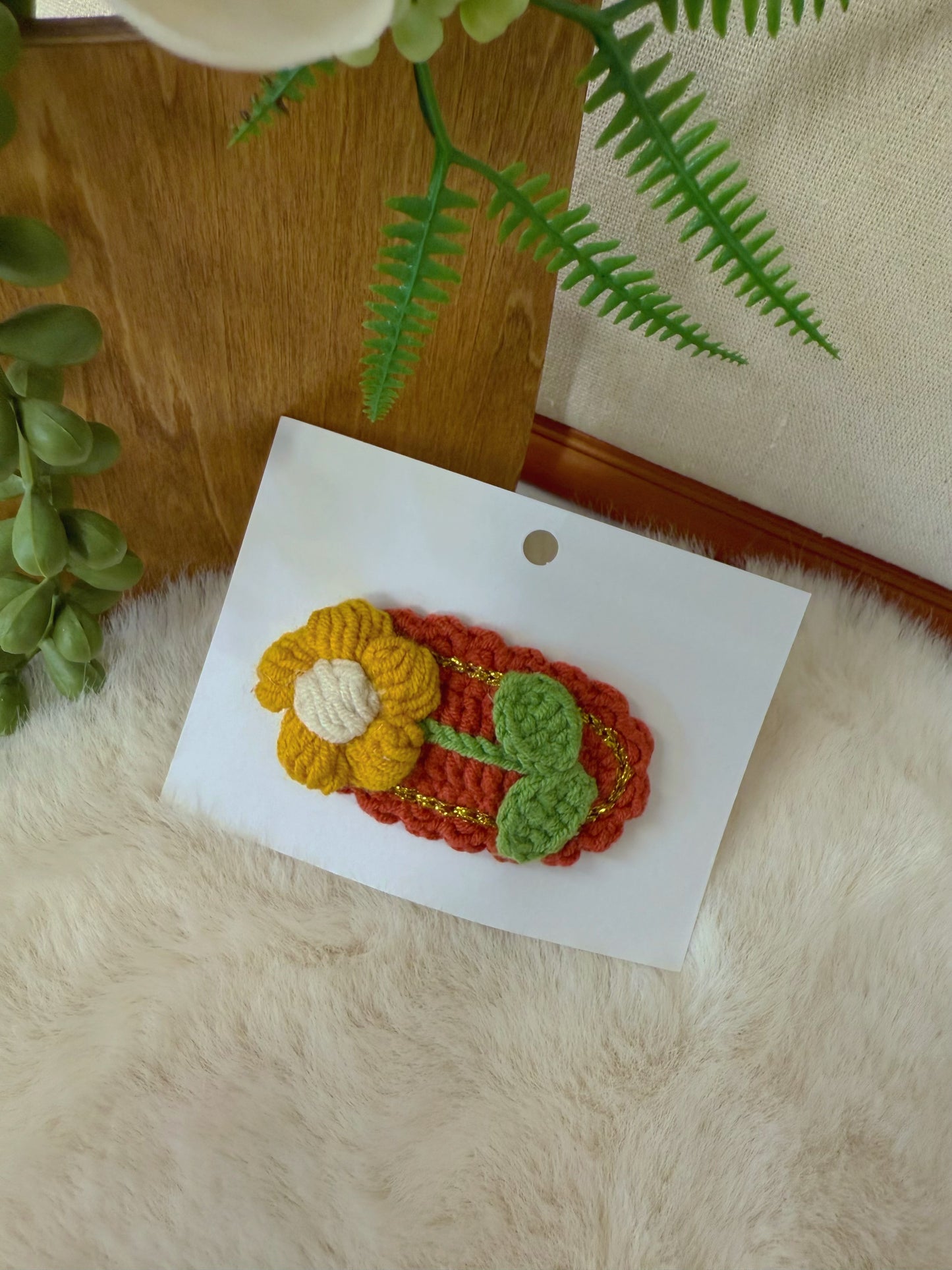 Pumpkin Patch Puff Flower Hair Clip