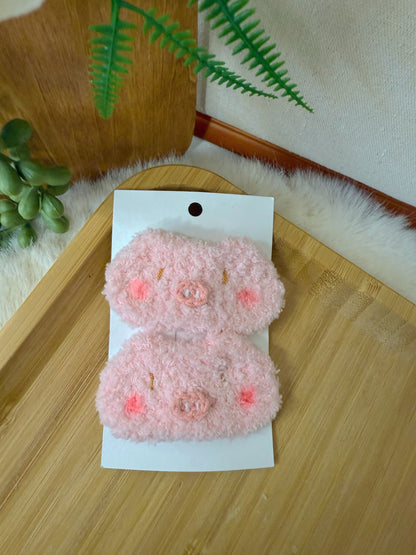 Fluffy Piggy Hair Clip