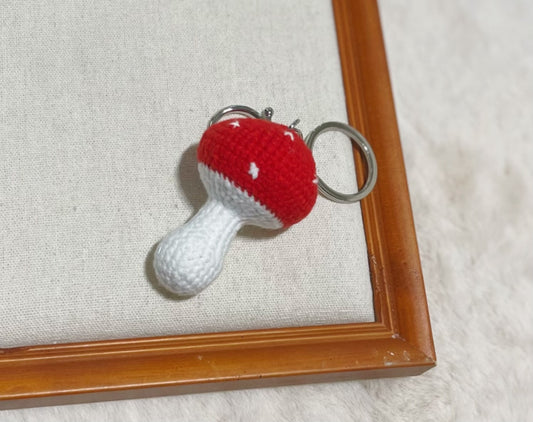 Crochet Mushroom Keychain