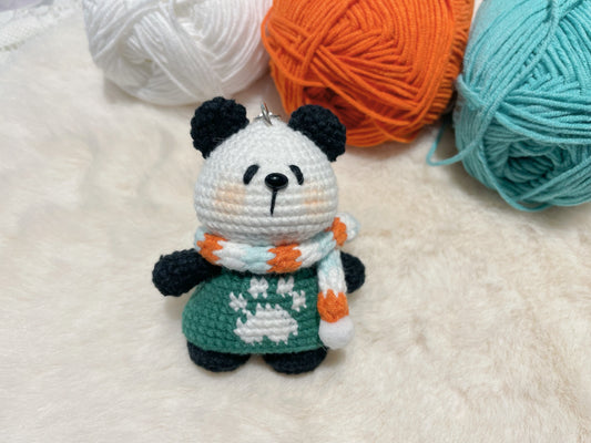 Scarfed Panda Keychain
