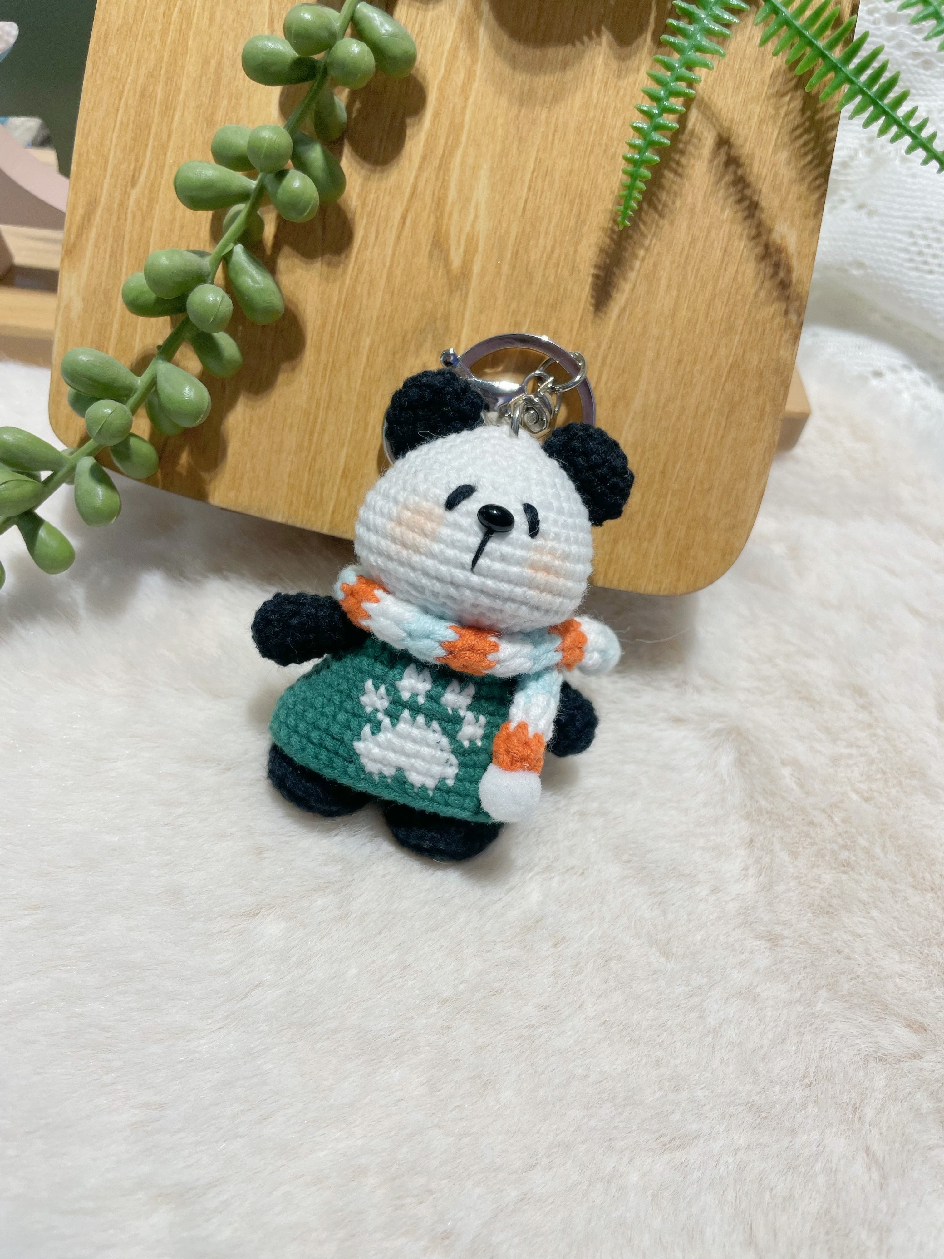 Scarfed Panda Keychain