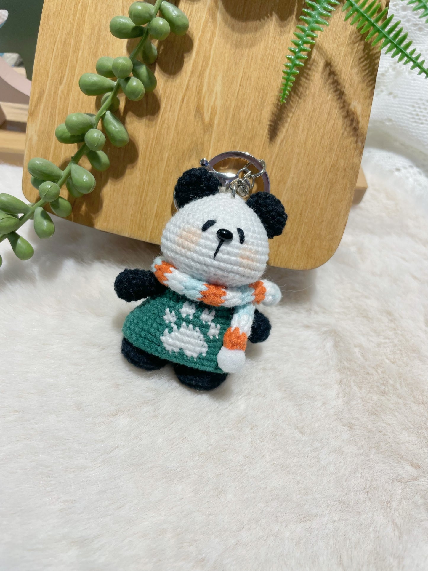 Scarfed Panda Keychain