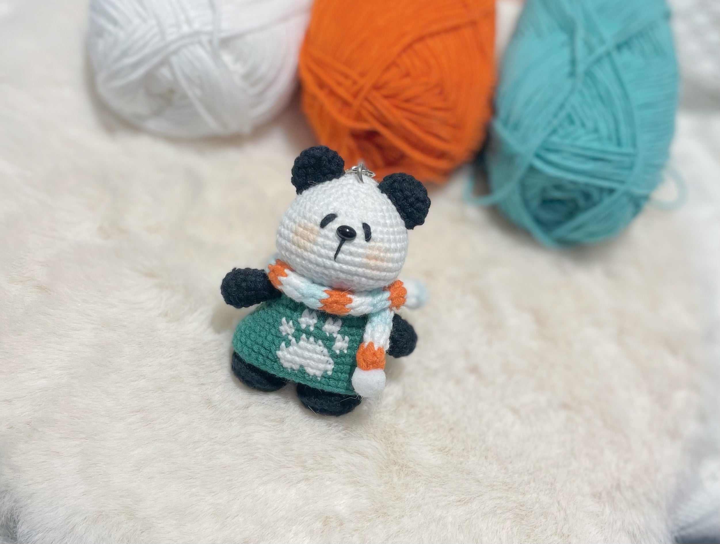 Scarfed Panda Keychain