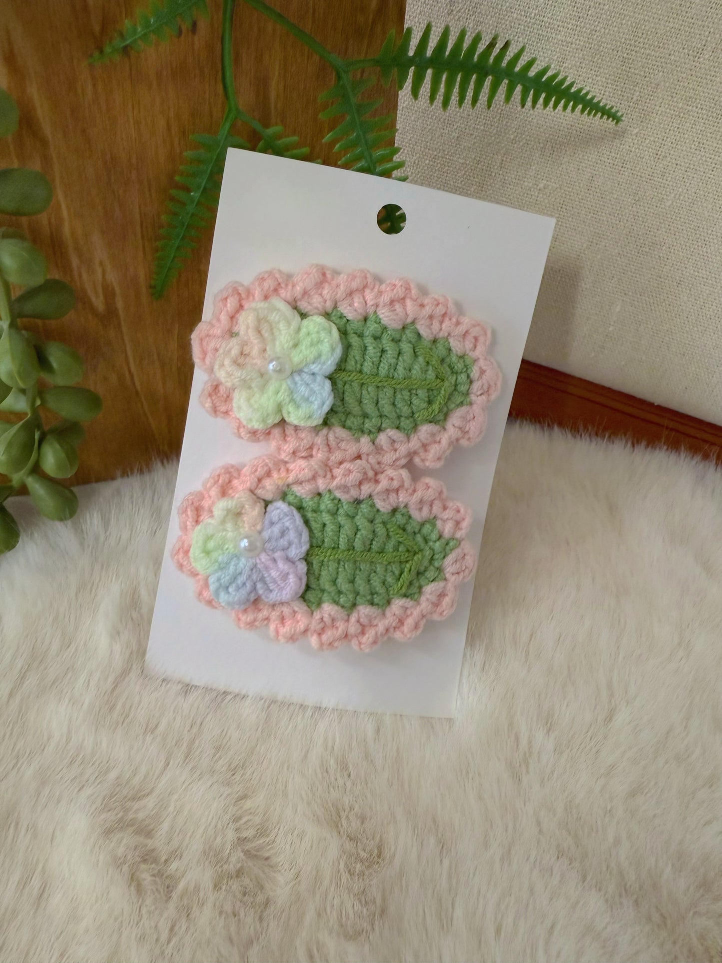 Pastel Rainbow Flower Hair Clip