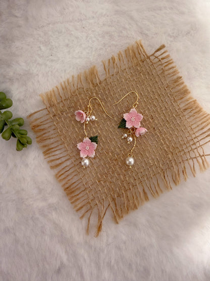 Cherry Blossom & Bud Mismatch Earrings