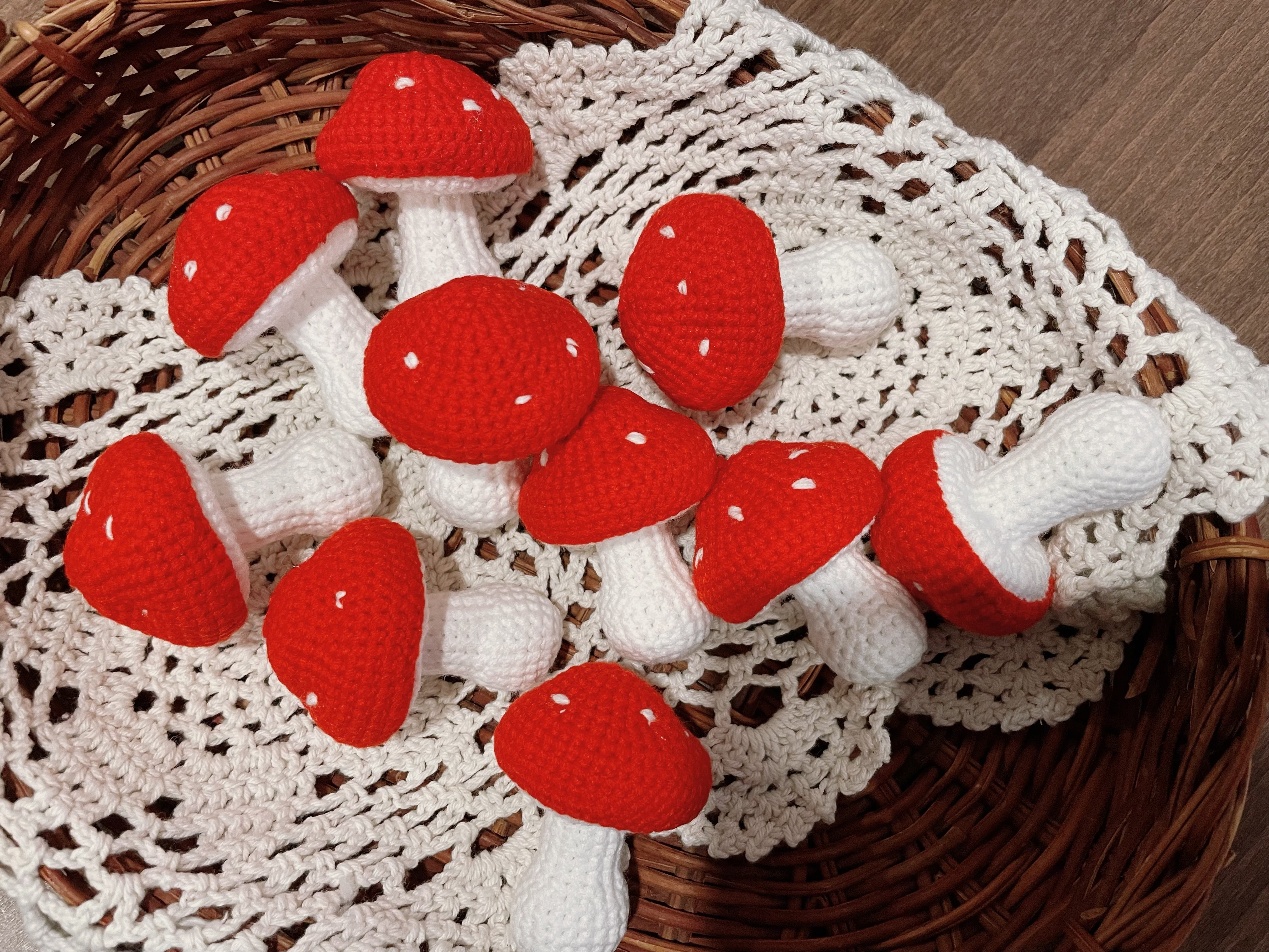Crochet Mushroom Keychain