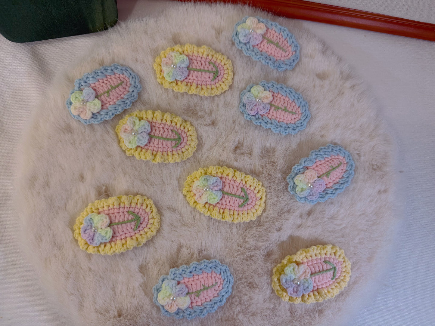 Pastel Rainbow Flower Hair Clip