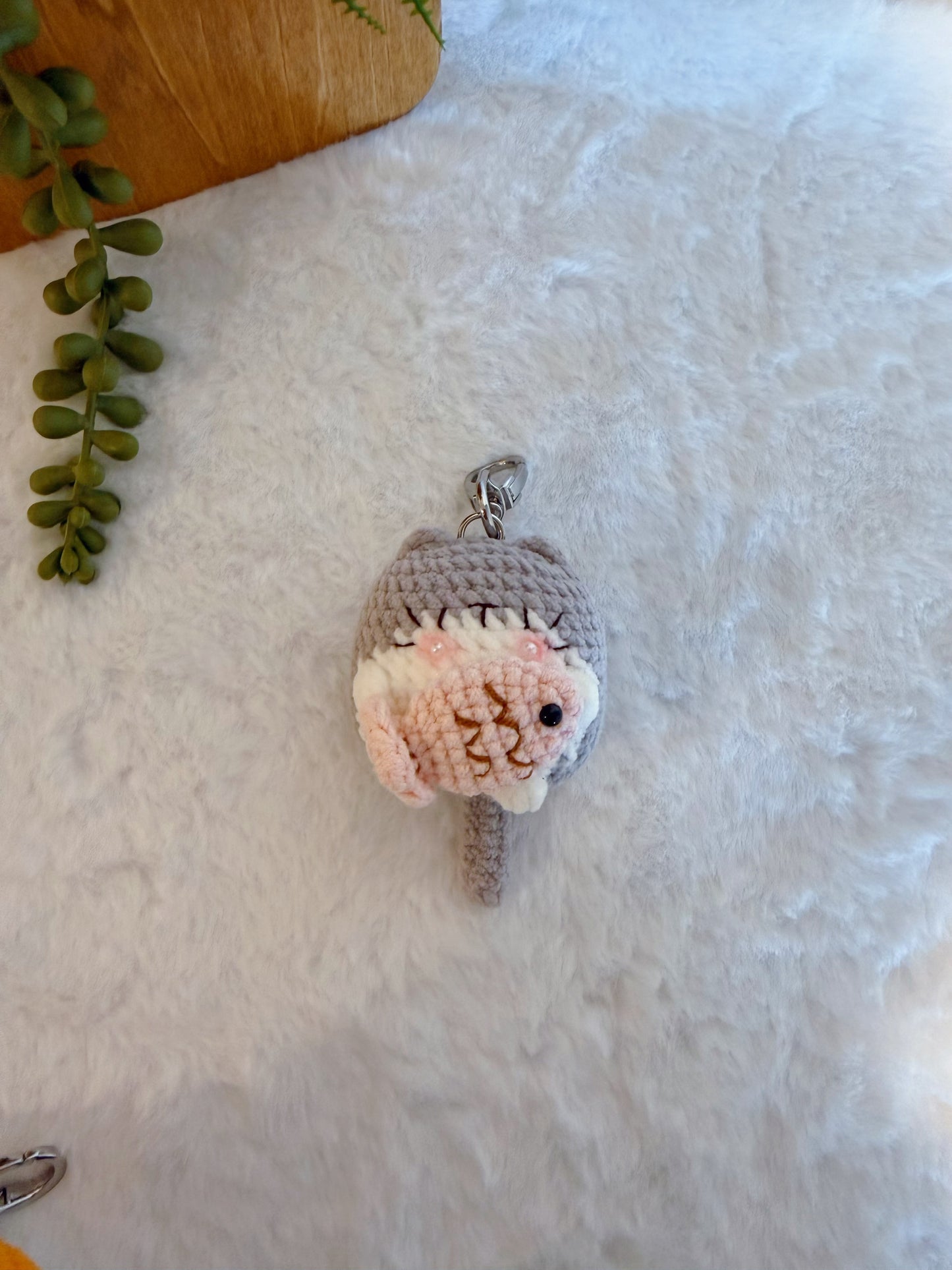 Boxy Cat Key Charm