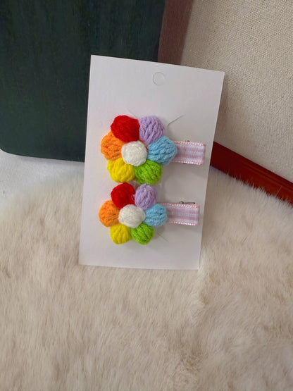 Rainbow Flower Hair Clip