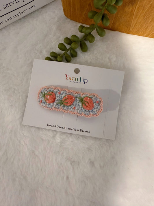 Mini Strawberry Embroideried Hair Clip